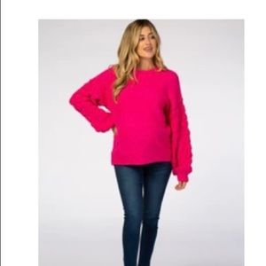 NWOT PinkBlush Maternity bubble sleeve sweater L